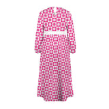 Got Sol Round Neck Long Sleeve Belted Maxi Dress