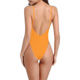 flaming orange print Sexy Low Back One-Piece Swimsuit (Model S09)