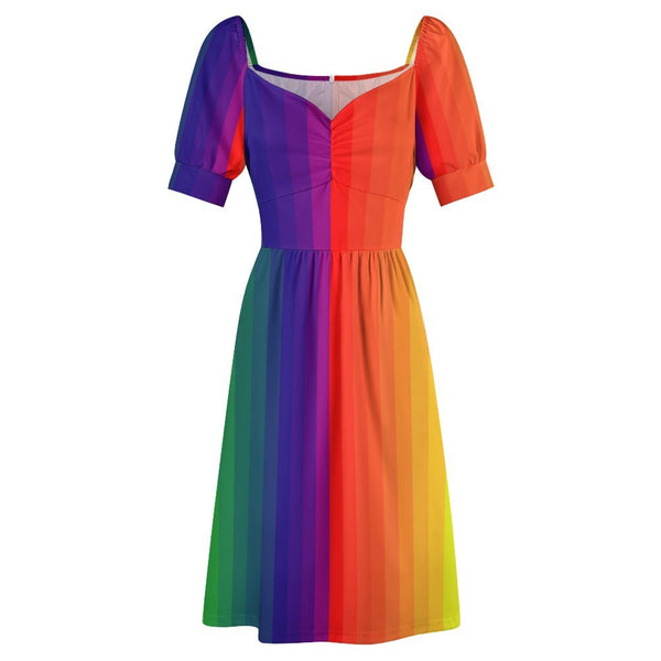 Sweetheart Neck Puff Sleeve Mini Dress (B271) Dress