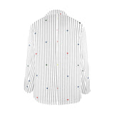 heart accent stripe accent print Women's All Over Print Blazer (Model H64)