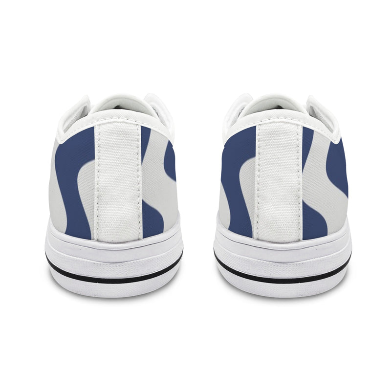 waves blue white print 2A Seattle Low Top Women's Shoes (Model 1013-6)