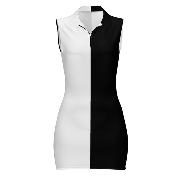 Polo Sleeveless Zip Up  Dress Sleeveless Polo shirt