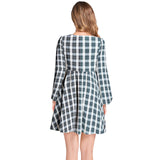 Lantern Sleeve Deep V-Neck Short Dress