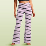 Polka Dot High Waist Crossover Tummy Control Flare Leggings