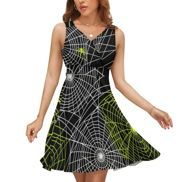 V-Neck Sleeveless Dress (NZ022)  Frocks