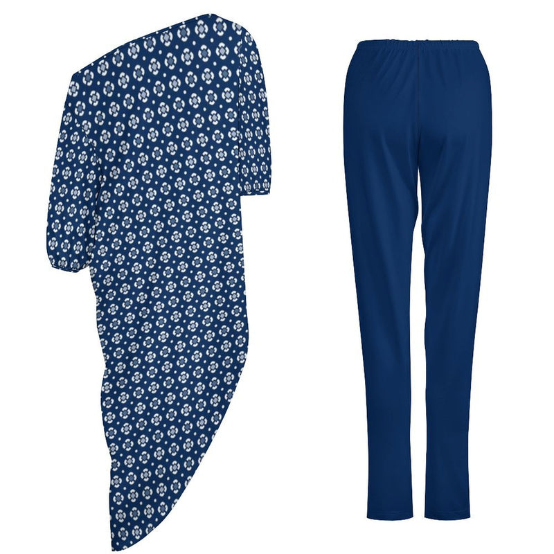 Peacefully Posh Women&#039;s Off Shoulder Two-piece Set Diagonal shoulder two piece set