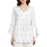 Women&#039;s V-Neck Petal Sleeve Blouse Petal sleeve top