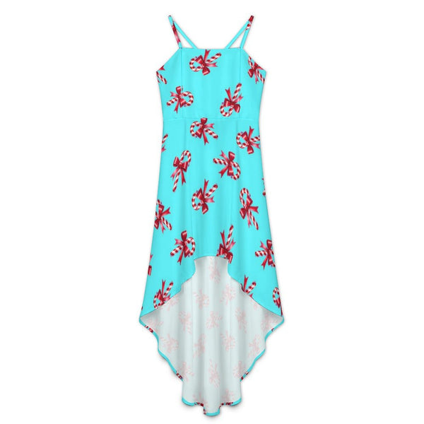 Women&#039;s High-Low Spaghetti Strap Dress Tailcoat skirt