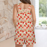 applewhite crystal print Women's Pocket Bib Short Romper