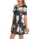 Magnolia Short Sleeve Ruched Bust Flared Hem Dress