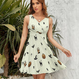 V-Neck Sleeveless Dress (NZ022)  Frocks