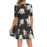 Magnolia Short Sleeve Ruched Bust Flared Hem Dress