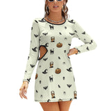 Hollow Slim-Fit Dress Slim dress with hollow waist