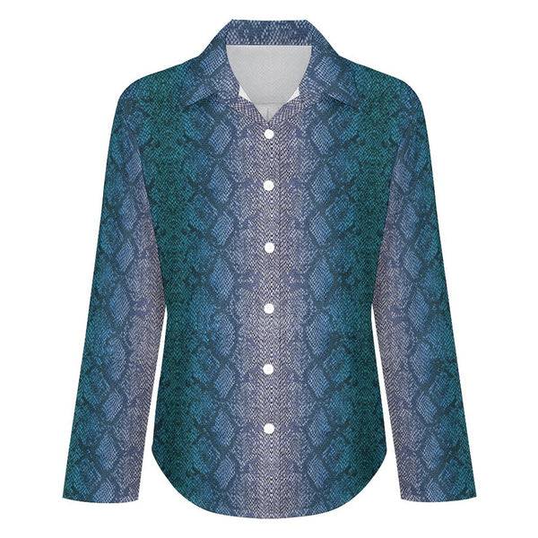 Long Sleeve Blouse (B648) Cropped hem shirt