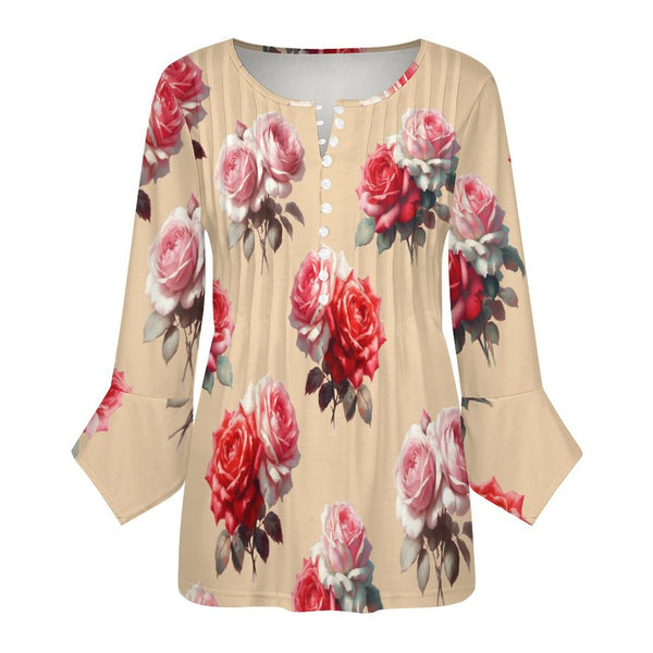 Women&#039;s Ruffled Petal Sleeve Top Women's ruffled petal sleeve top