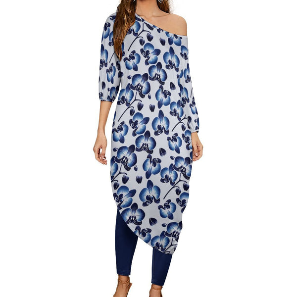 Women&#039;s Off Shoulder Two-piece Set Diagonal shoulder two piece set