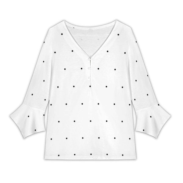 Women&#039;s V-Neck Petal Sleeve Blouse Petal sleeve top