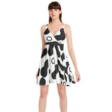 Spaghetti Strap Sleeveless Falred Hem Short Dress