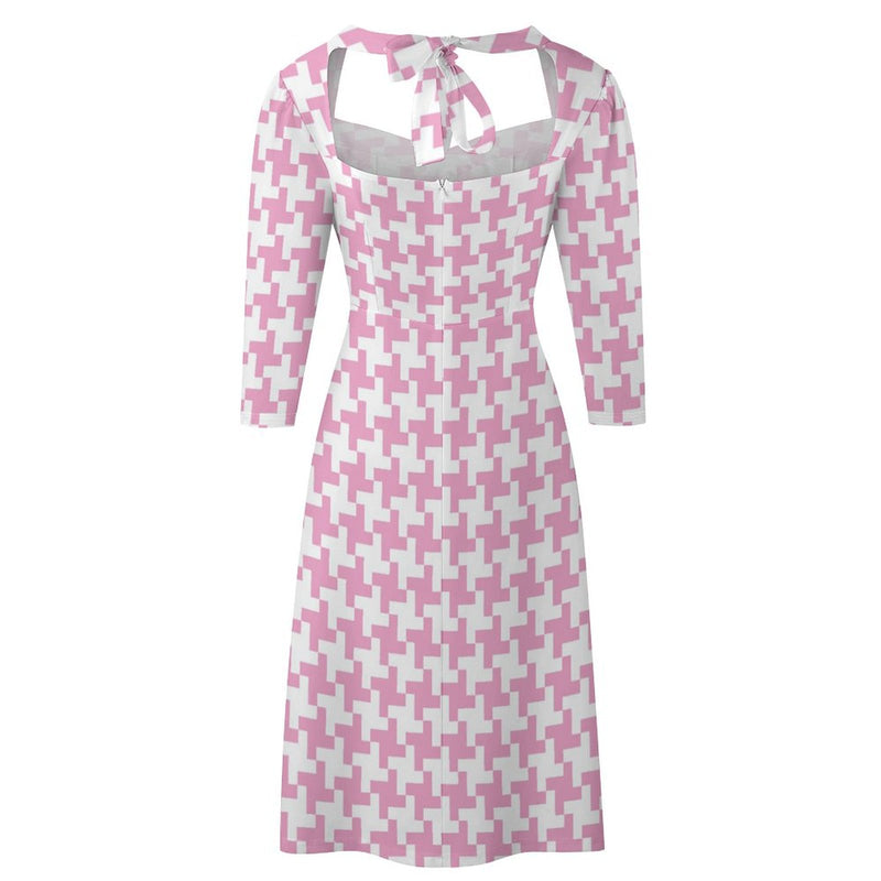 Houndstooth Women's Sweetheart Dress White / S Houndstooth Women's Sweetheart Dress White / S