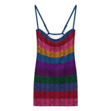 Multicolored Snakeskin Bodycon Cami Dress