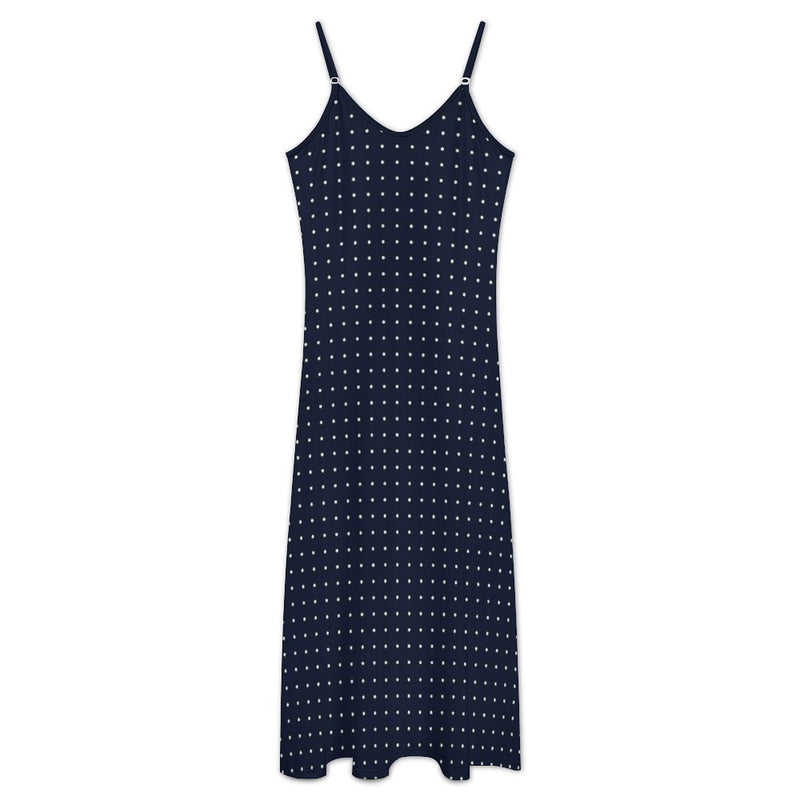 POlka Dot Sleeveless Strappy Maxi Dress