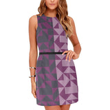 two tone puzzle purple Eos Women's Sleeveless Dress (Model D01)