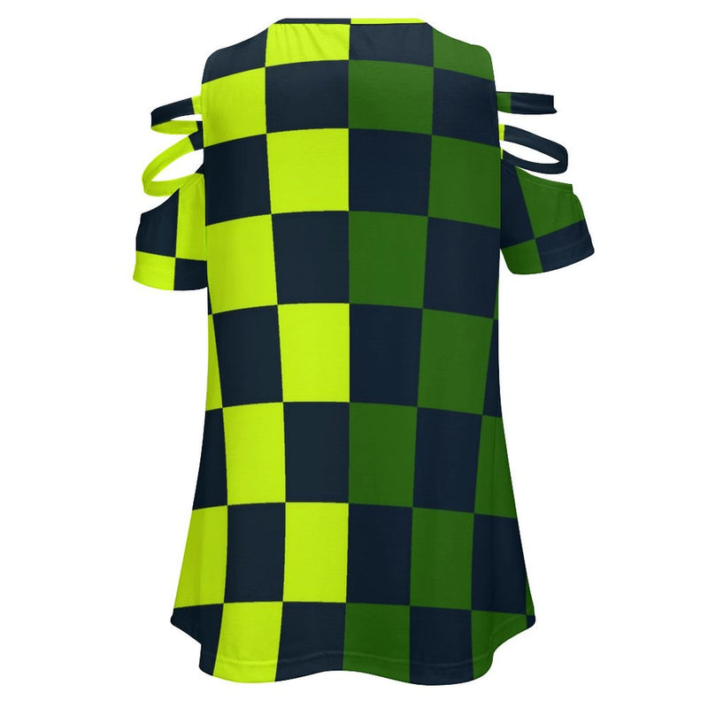 Women&#039;s Off Shoulder Zip V-Neck Tunic BE zip off shoulder top