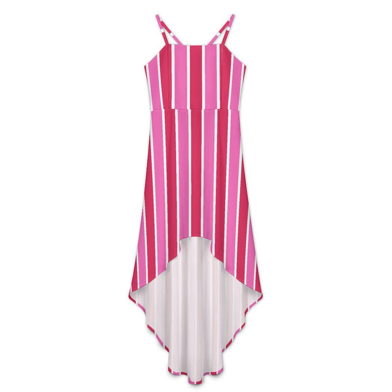 Women&#039;s High-Low Spaghetti Strap Dress Tailcoat skirt