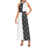 Halter Neck Buckle Belted Jumpsuit