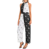 Halter Neck Buckle Belted Jumpsuit