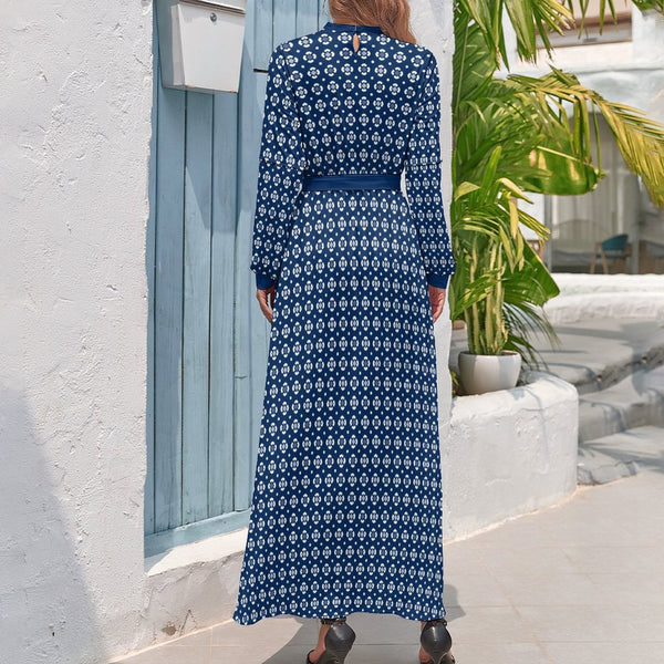 Peacefully Posh Long Sleeve High Neck Long Dress