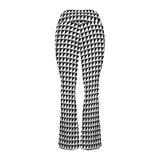 triangle black print High Waist Crossover Tummy Control Flare Leggings