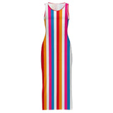 Sleeveless Bodycon Side Slit Long Dress Split cheongsam