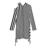 Long sleeved off shoulder skirt Off-Shoulder Hooded Dress