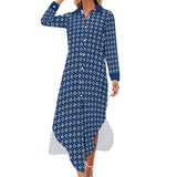 Peacefully Posh Button-Up Long Sleeve Shirt Dress