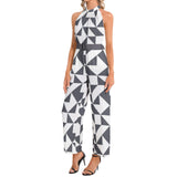 Halter Neck Buckle Belted Jumpsuit