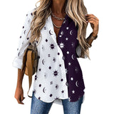 Long Sleeve Blouse (B648) Cropped hem shirt