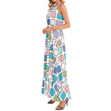 Ruffle Hem Halter Neck Maxi Dress