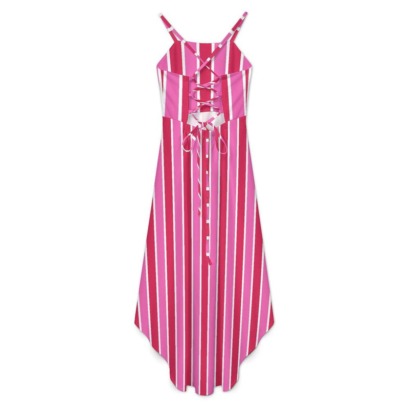 Women&#039;s High-Low Spaghetti Strap Dress Tailcoat skirt