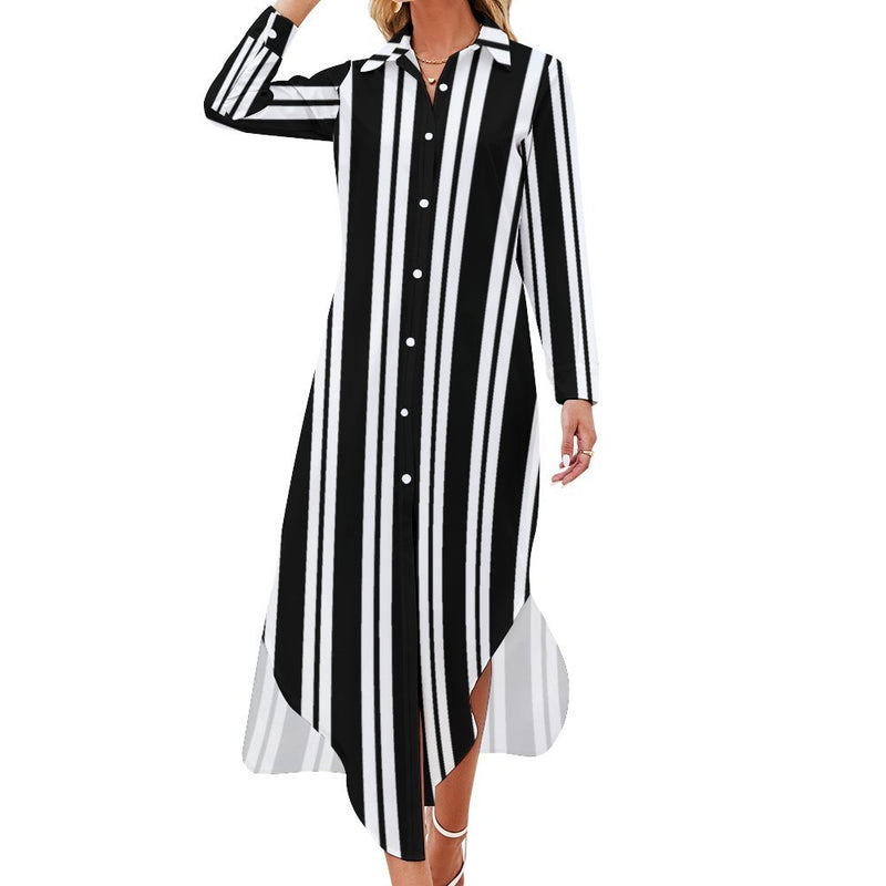 Button-Up Long Sleeve Shirt Dress Long sleeved shirt dress