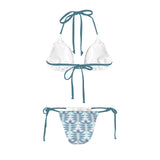 compound leaf print 2A Women's Halter String Bikini Set