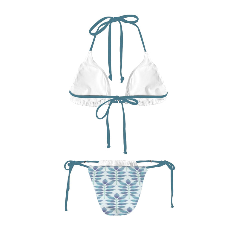 compound leaf print 2A Women's Halter String Bikini Set