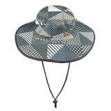 xmas split tone patchwork print Wide Brim Bucket Hat