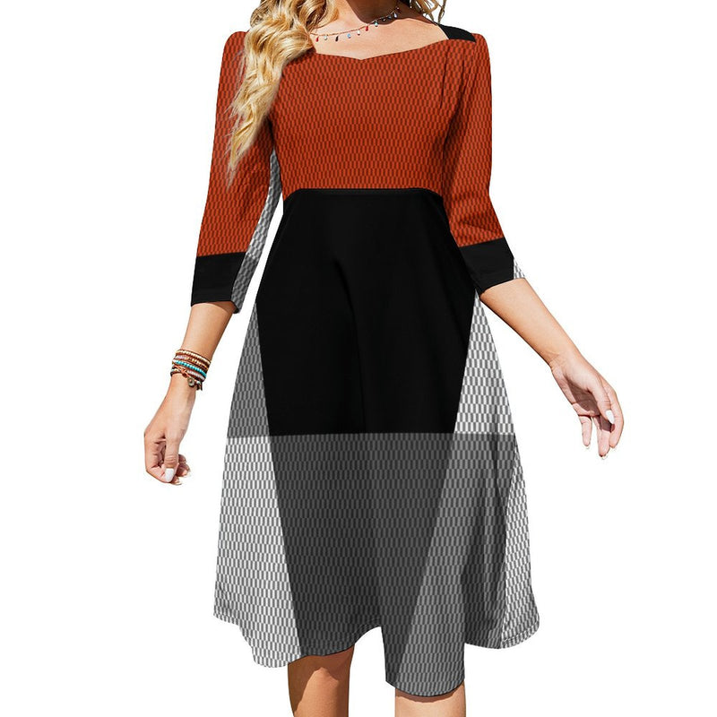 Color Block Women&#039;s Sweetheart Dress Flare dress