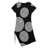 Split Dress Drawstring Slit Hem Dress