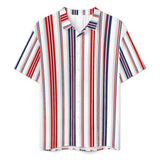 Americana Men's Lapel Collar Folds Design Shirt