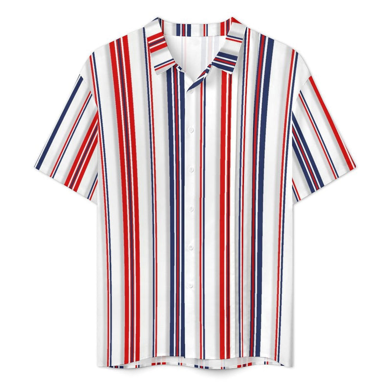 Americana Men's Lapel Collar Folds Design Shirt