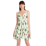 Spaghetti Strap Sleeveless Falred Hem Short Dress