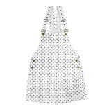 blk wht polka dot print small print Unisex Shorts Suspender Jumpsuit (Model L78) - Objet D'Art