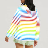 3bg spectrum front Women's Lightweight Sun Protection Hoodie (Model H62)